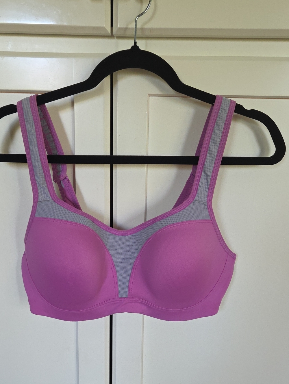 Wacoal Pink Sports Bra with Gray Mesh Accents